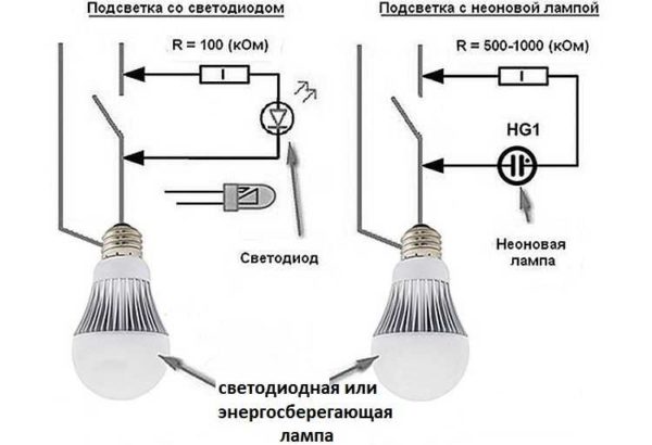 Цепь питания выключателя светодиодной лампы создает условия для зарядки конденсатора лампы
