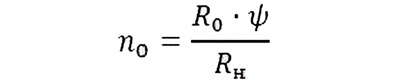 Формула расчета количества стержней в контуре