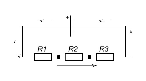 сила тока через последовательное соединение проводников