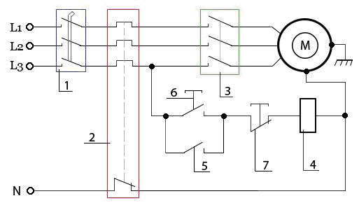 Схема подключения электродвигателей