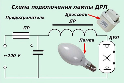 Схема подключения лампы ДРЛ