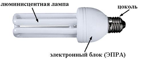 Принципиальная электрическая схема энергосберегающей лампы