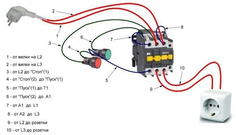 Схемы подключения магнитного пускателя на 220 В и 380 В - особенности самостоятельного подключения и рекомендации